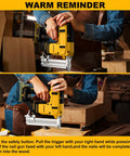 Heavy Duty Cordless Brad Nailer And Staple Gun Combo For Precision Trim Work, user demonstrating trigger control in workshop.