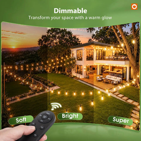 198 Feet Of Solar String Lights Outdoor Waterproof With Remote Dimmable And Timer Shatterproof Hanging Lights For Large Garden