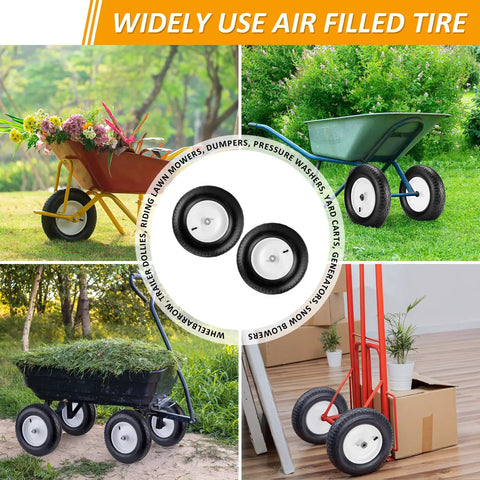 4.80 4.00 8 Inch Wheelbarrow Tire Replacement Set With Inner Tube Included featured on various garden carts and trolleys