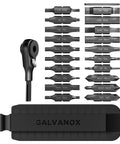 22 Piece Double Sided Bit Kit Workhorse With Flat End Ratchet Driver For Multitools Pro Grade 59HRC S2 Steel Bits Including Torx