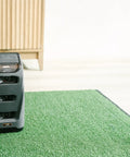 Dope Launch Monitor Bundle For Home Golf Simulator Bay Eight Foot with GPS on green mat showing camera-based measurement