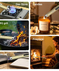 Upgraded USB C Rechargeable Flameless Plasma Arc Lighter With LED Display in use lighting BBQ grill, gas stove, candle, incense, fireplace