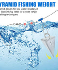 Pyramid style fishing weight submerged in water, ideal for Bullet Style Sinkers For Saltwater Fishing, Heavy Duty Surf Tackle Weights For Ocean Casting