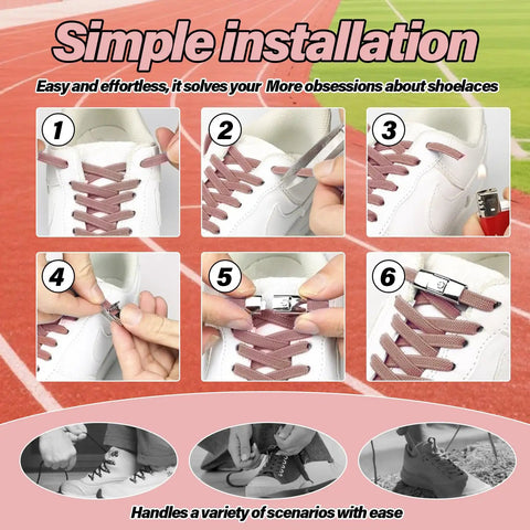 No Tie Elastic Shoelaces With Quick Adjustable Fit For Shoes Sneakers And Sports Footwear Easy On Secure Lacing For Fast Slips And All Day Comfort No Tie Convenience For Athletes And Everyday Wear, adjustable elastic shoelaces on white sneaker