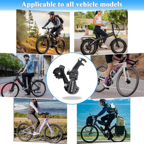 Rear Derailleur Hanger Mount RD-TZ31A for 6/7 Speed Mountain Bikes and Trail Rigs, center image with cyclists in background.