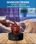 6 Piece Black Turner Cup Rotating Display Stand With USB Power Cable And Silent Motor Battery Backup For Kitchen Tumbler Organization, showcasing noiseless operation.