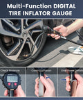 All In One Digital Tire Pressure Gauge With Inflator Kit 250 Psi Air Compressor Attachment Inflation Gun 360 Degree Chuck