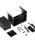 Heavy Duty Four Bay USB C Docking Station For External Hard Drive Enclosure And SSD HDD Expansion With Blazing Fast 10Gbps Transfer Speeds Built Tough Multi Drive Access with power supply and cables.