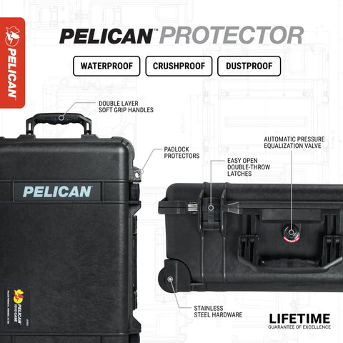 1650 Hard Case With Customizable Pick N Pluck Foam, Waterproof And Bombproof Gear Storage, features labeled