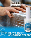 Heavy Duty 5 Inch Stretch Wrap 12 Pack With Built In Handle 80 Gauge Clear Plastic Shrink Film for binding warehouse pallets