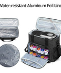 Travel Coffee Maker Carrying Bag For Keurig K Mini And K Mini Plus with aluminum foil liner and storage for pods and accessories.