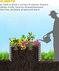 Illustration of gardening with a 4 Pack Round Galvanized Raised Garden Bed Set For Outdoors And Veggies, showing man watering flowers