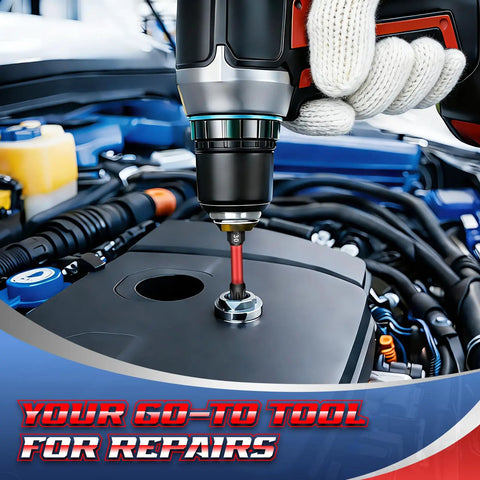Security Torx Bit Set For Impact Driver, 29 PCs, T5 To TT40, S2 Steel, in use on a car engine for automotive repair