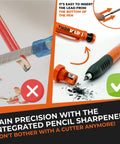 Comparison of manual pencil cutting with a cutter and using a mechanical pencil with a sharpener.