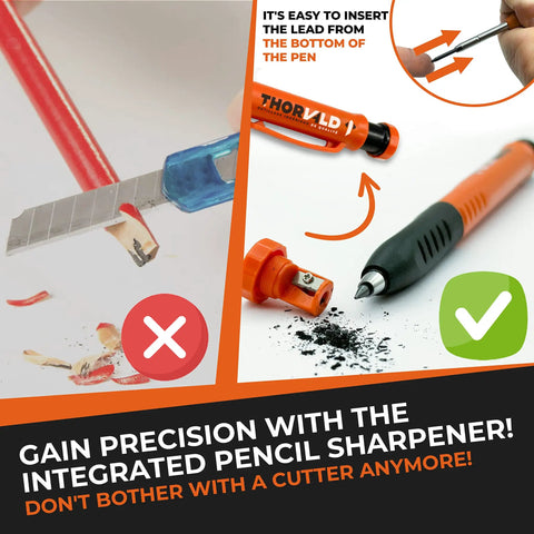 Comparison of manual pencil cutting with a cutter and using a mechanical pencil with a sharpener.
