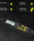 Digital Torque Wrench One Half Inch Drive With Preset Value And Data Storage, showing display and control buttons.