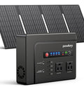 Solar Powered Generator 200W Portable Power Station With 40W Solar Panel 146Wh Battery Dual 110V Pure Sine Wave AC Outlets