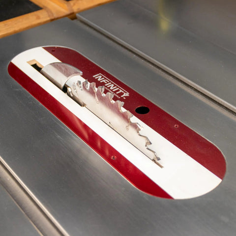 Zero Clearance Throat Plate System For Table Saws With CNC Aluminum Carrier Plate And Three Interchangeable Inserts All In One