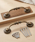 Vintage Drop Bail Bronze Drawer Pulls 3.5 Inch Center Hole 2 Pack Cabinet Handles For Dressers Cupboards Wardrobes And Kitchen Retro Vibe Hardware