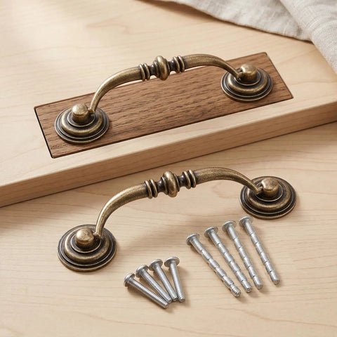 Vintage Drop Bail Bronze Drawer Pulls 3.5 Inch Center Hole 2 Pack Cabinet Handles For Dressers Cupboards Wardrobes And Kitchen Retro Vibe Hardware