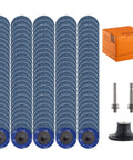 2 Inch Die Grinder Sanding Discs Set With 125Pcs 36 Grit Zirconia Roll Lock Discs And One Quarter Inch Holder, components shown