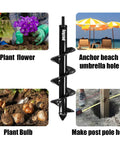 4 Inch By 25 Inch Garden Auger Drill Bit For Planting Bulbs And Bedding Plants, Spiral Bulb Auger With Three Eighths Inch Hex Drive