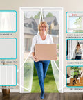 Upgraded Magnetic Screen Door With 36 Strong Magnets, Heavy Duty Mesh, Hands Free Entry For Pets, Fits Doors Up To 38x82 Inches, White