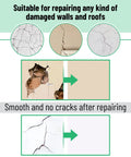 Before and after using Drywall Patch Kit With 12 Aluminum Patches In 4, 6, And 8 Inch Sizes, Plus 2 Sandpapers And 2 Plastic Scrapers