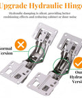 175 Degree Heavy Duty Cabinet Hinges Set For Wide Opening 2 Pair Concealed Hydraulic Hinges With Soft Close Feature