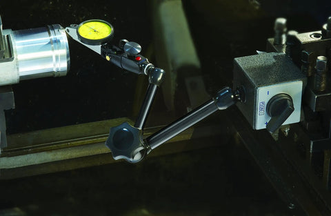 Magnetic Dial Gauge Holder Pro Grade With Eight And A Half Inch Arm, Fine Adjustment, Universal Clamp in inspection setup