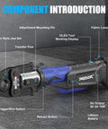 Pro Press Tool For Copper Pipes With 32kN Crimp Power 18V Brushless Motor Includes Six US Standard Jaws From One Half Inch To Two Inch 2x 4Ah Batteries Heavy Duty Propress Electric Pipe Crimping Kit For Fast Leak Free Plumbing showcasing tool components.