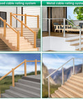 Wood and metal deck cable railing systems with 40 Pack One Eighth Inch Cable Railing Hardware Kit With Hand Swage Threaded Stud Tensioner For 4x4 And 2x2 Wood Or Metal Posts In T316 Stainless Steel For Durable Deck Cable Railing System CR39.