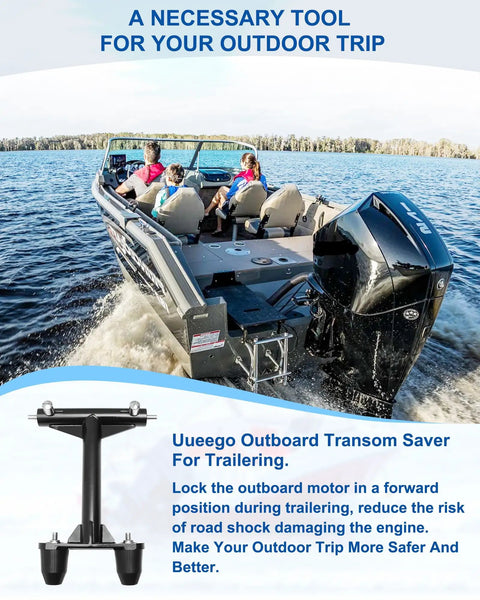 Outboard Transom Saver For Trailering, Heavy Duty Motor Support For 75 90 115 200 225 250 300 HP 4 Stroke And V6 175 HP Engines, Mercury SeaPro And Pro XS Compatible, Keeps Transom Safe And Stable During Transport