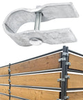 Heavy Duty Galvanized Horse Panel Clamps Fit 1 5 8 Inch Livestock Corral Fencing attaches wood boards to round pens.