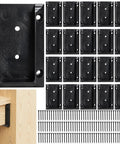 Image of 20 Piece Deck Railing Bracket Set Fits 2x4 Wood Posts Actual 1.5 X 3.5 Inches with nylon connectors and 120 screws visible.
