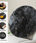 Smooth Operator 35.5 Inch Lazy Susan Turntable With Grip Tight Non Slip Base Heavy Duty Silent Spin Serving Tray For Kitchen Or Living Room Glossy Black top view showcasing scratch-resistant and heat-resistant finish.