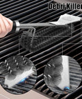Grill Boss Heavy Duty 18 Inch Stainless Steel Grill Brush And Scraper With 3 In 1 Bristles cleaning BBQ grates