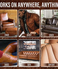 Slick Legit Leather And Vinyl Repair Kit For Couch Furniture Sofa Chair And Seats Featuring Realistic Brown Shade Mixing Tools for chairs, jackets, sofas, and car seats.