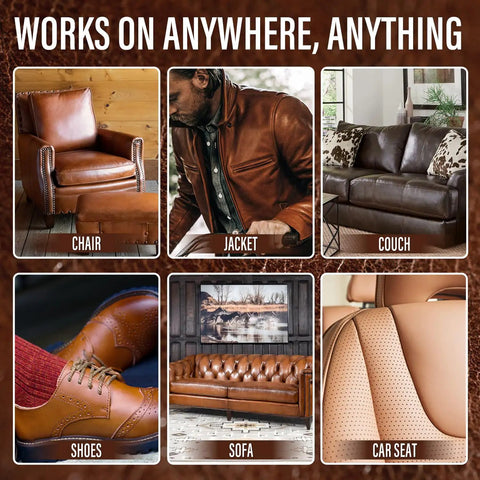 Slick Legit Leather And Vinyl Repair Kit For Couch Furniture Sofa Chair And Seats Featuring Realistic Brown Shade Mixing Tools for chairs, jackets, sofas, and car seats.