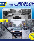 Comparison of wiper blade performance showing clarity with Top Tier 13 Inch Rear Windshield Wiper Blade For Chevy Equinox Cadillac Escalade Gmc Terrain Hella Quiet Operation All Weather Solid Mount No Sweat Install.
