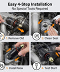 Easy 4-step installation guide for Bolt Right In Idle Air Control Valve for Jeep Nissan with no special tools required.