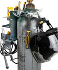 Heavy Duty Welder Cylinder Organizer Snap On Plated Steel Clip Mount fits wide tank shoulders with welding tools and helmet.