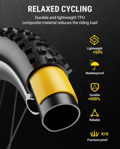 Cross-section of Heavy Duty Puncture Proof Tire Liner For Fat Tire Bicycles Bikes Motorcycles E Bikes MTB Scooters Lawn Mowers And Dirt Bikes Fits 10 To 29 Inch Inner Tubes 2 Pack Lightweight Flat Protector