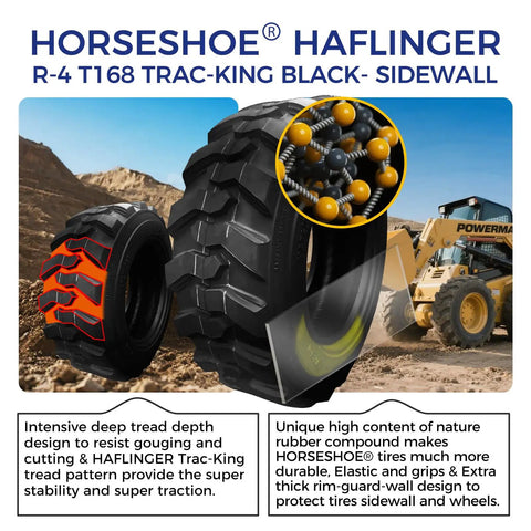 Heavy Duty Skid Steer Tire 12x16.5 Tubeless With Rim Guard 14 Ply G Load Fits Bobcat John Deere 6780 Lbs At 90 Psi