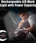 Mechanic using Go To LED Rechargeable Work Light Kit with Magnetic Base and 360 Degree Rotation Dope 6 Pack COB Flashlights