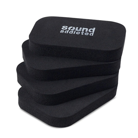 Anti Vibration Foam Pads For Soundbar Four Pack With EVA Top For Extra Quiet Ultra Crisp Sound And No More Vibration Reduces Resonance Discreet Stand Feet 3.5 In By 2.5 In By 0.65 In Fits Most Soundbars