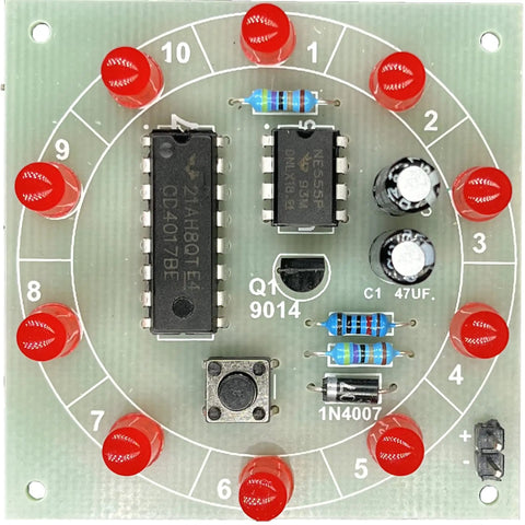 Soldering Practice Kit For Beginners Get Hands On DIY Electronics Training Board With Projects Starter Friendly Soldering Practice Set To Build Confidence Skills And Real World Prototyping - Top view of LED circuit board with components.