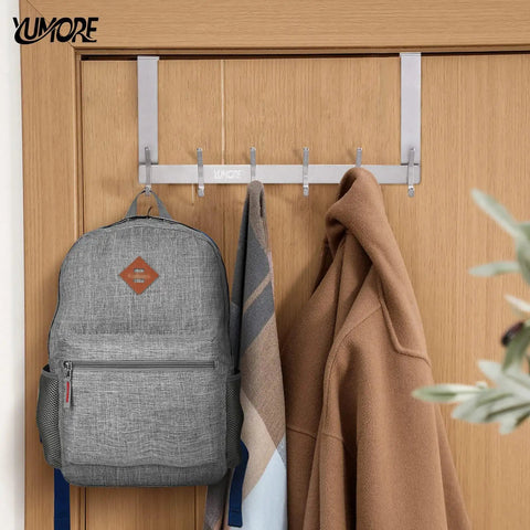 Over The Door Hooks Stainless Steel Heavy Duty Door Hanger For Coats Robes Hats Towels Hanging Rack Organizer No Rust Brushed Finish