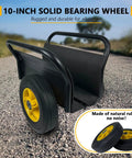 Beefy Heavy Duty Panel Dolly Slab Dolly With 10 Inch Solid Wheels And 1000 Pound Load Capacity, black steel frame on pavement