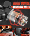 Toyota Power Window Lift Motor Front Left Driver Side For Camry 2002-2006 Highlander 2001-2007 RAV4 2001-2005 Scion Xa 2004-2006 Replace 85720-12300 85720-32160 4710011, black metal motor close-up